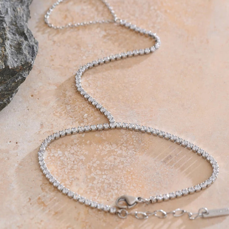 Delicate Cubic Zirconia Hand Chain Bracelet