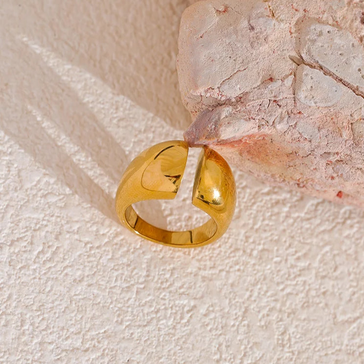 Minimalist Geometric Texture Ring
