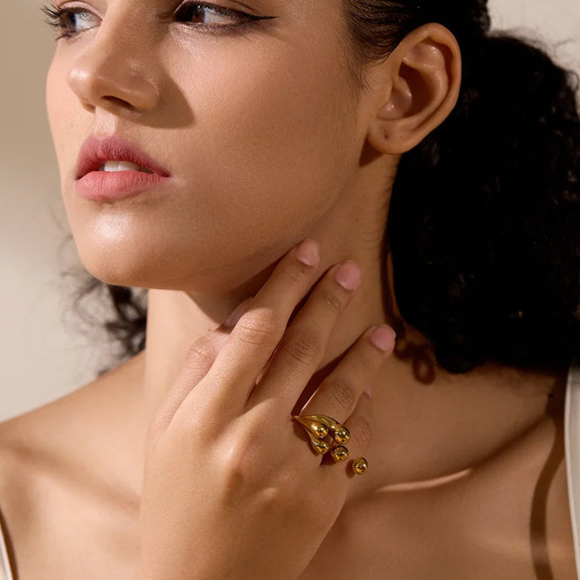 Bold Geometric Textured Ring