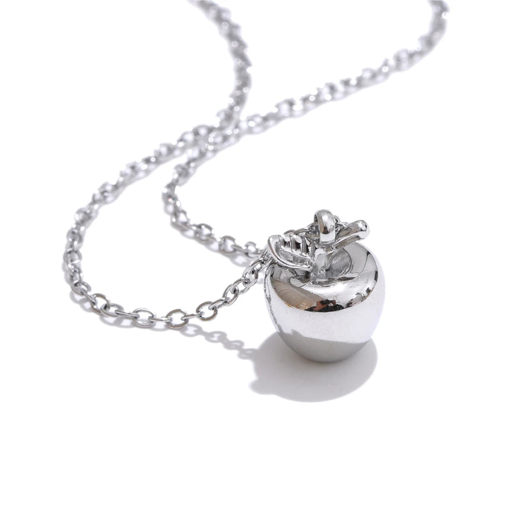 Apple Pendant Necklace & Earrings Set