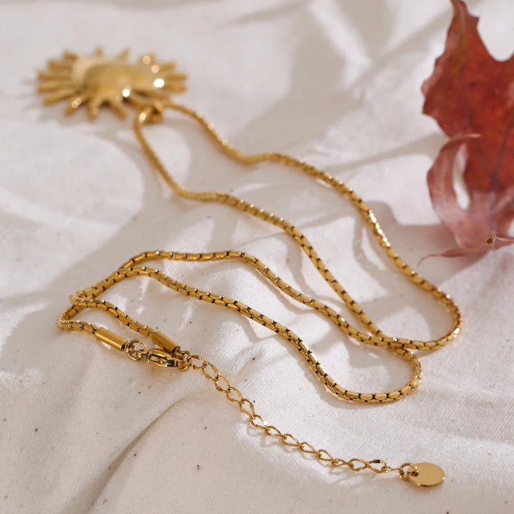Sun & Heart Pendant Necklace