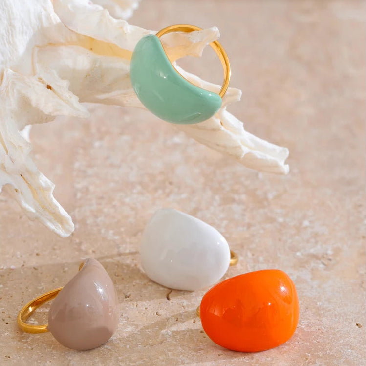 Multicolor Enamel Adjustable Ring