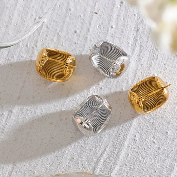 Chunky Geometric Hoop Earrings