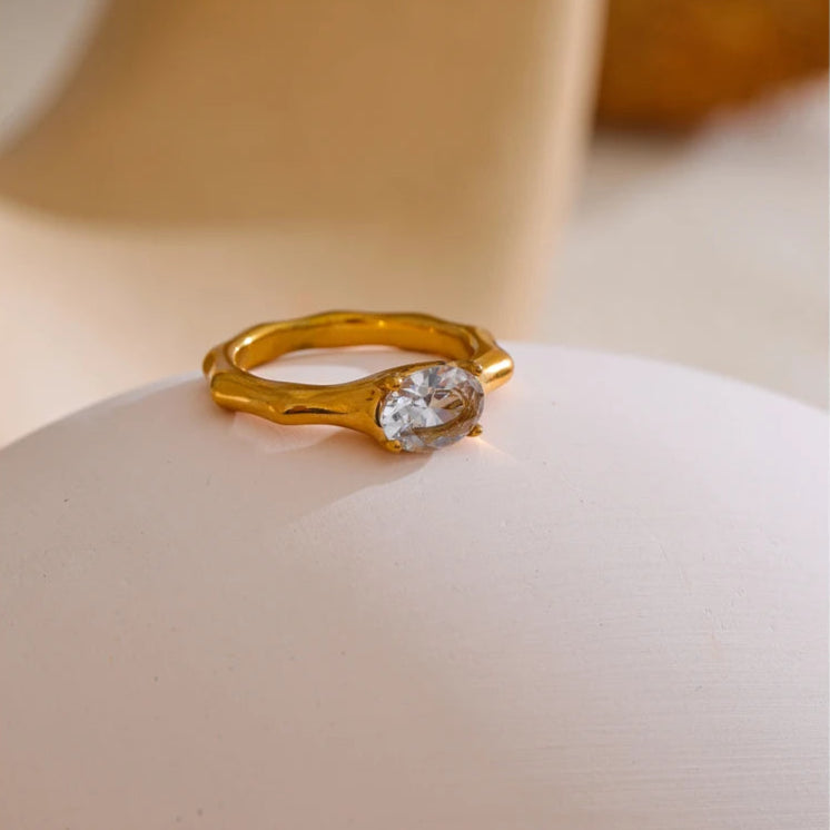 Golden Bling Statement Ring