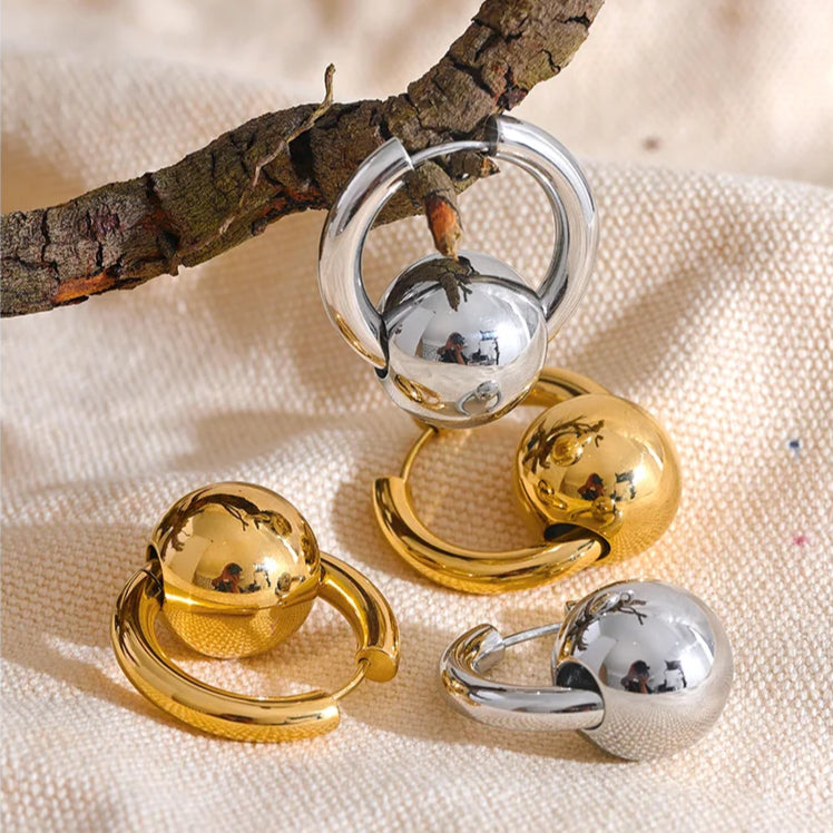 Luna Ball Hoop Earrings