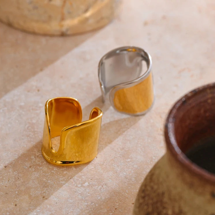 Polished Wide Open Ring