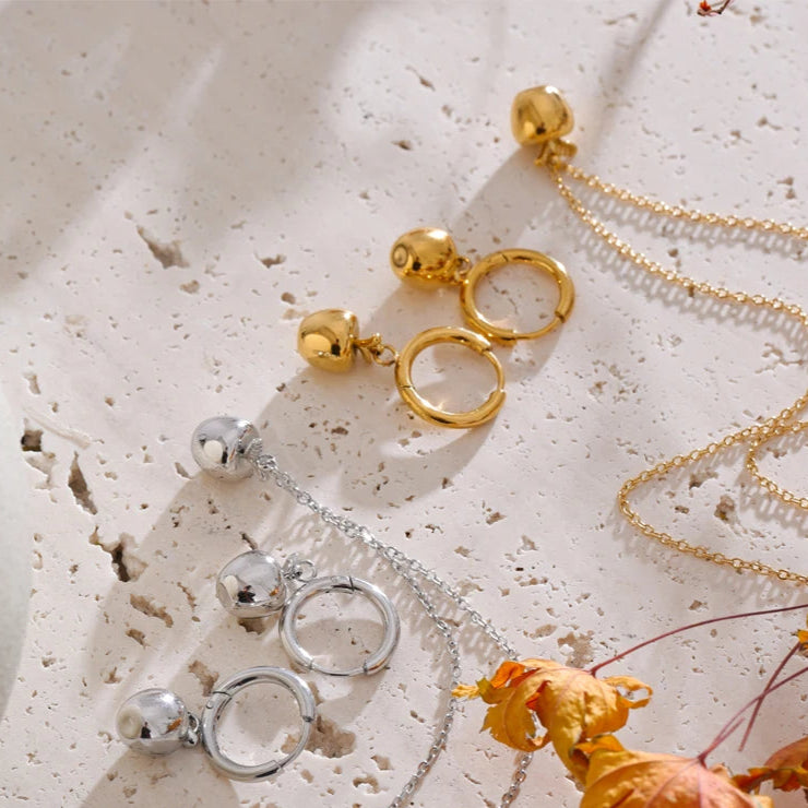 Apple Pendant Necklace & Earrings Set