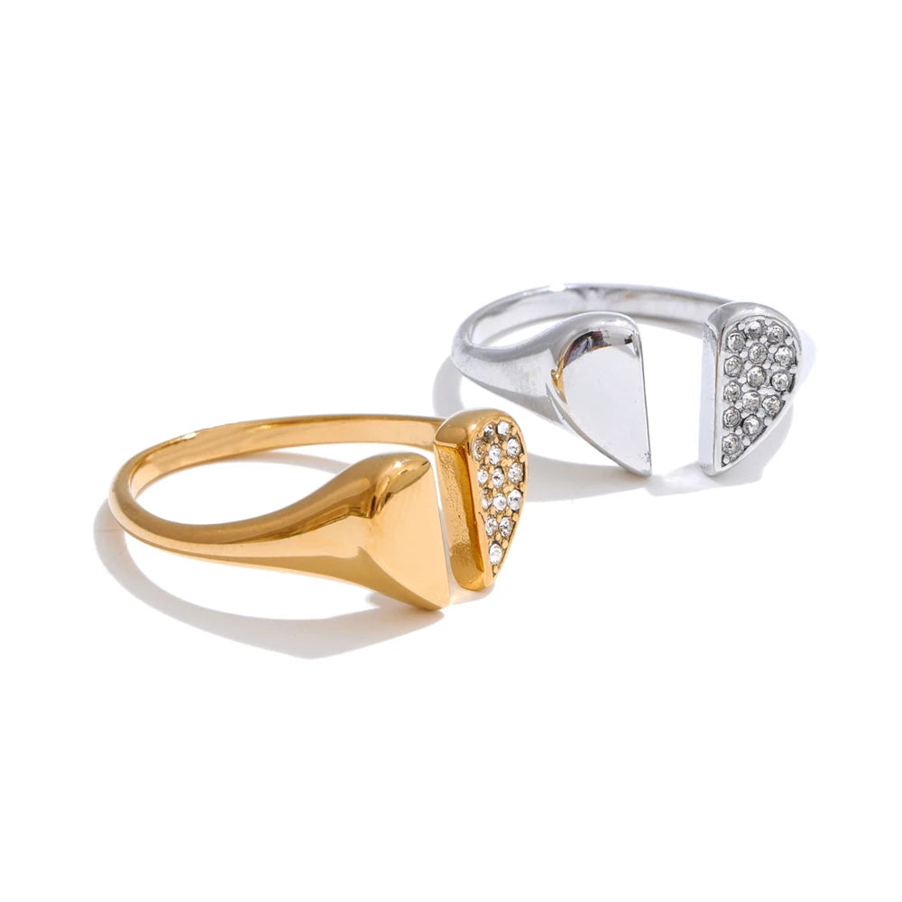 Heart-Shaped Zirconia Ring