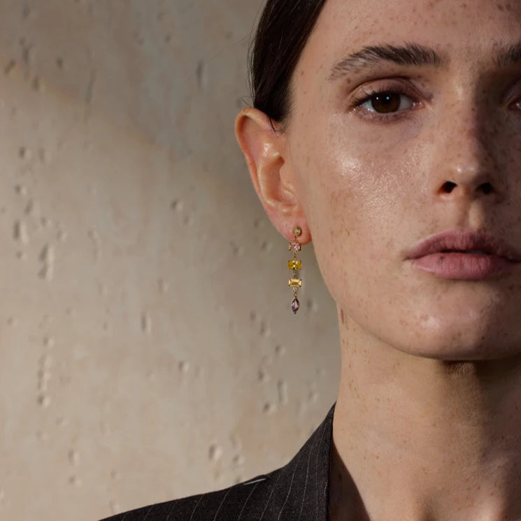 Colorful Cubic Zirconia Drop Earrings