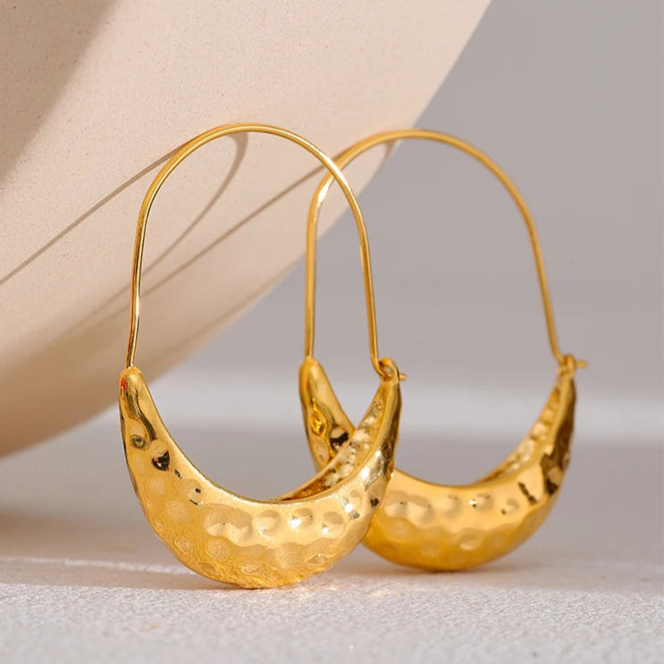Golden Dangle Hoop Earrings