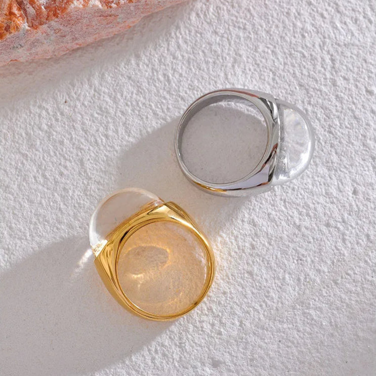 Geometric Resin Statement Ring