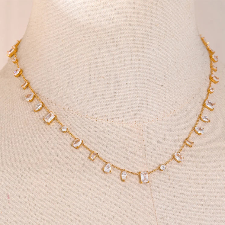 Colorful Cubic Zirconia Chain Necklace