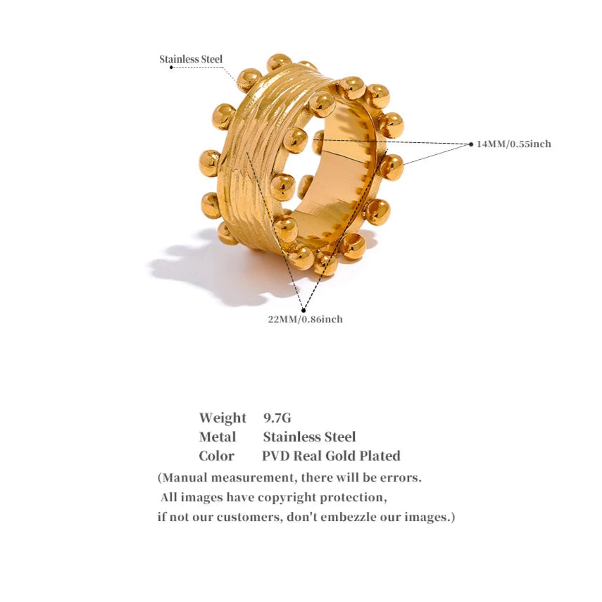 Bold Wide Texture Ring