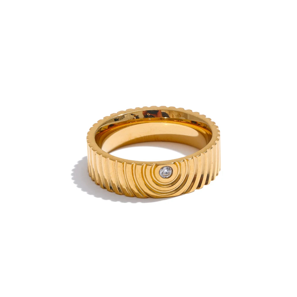 Striped Zircon Ring