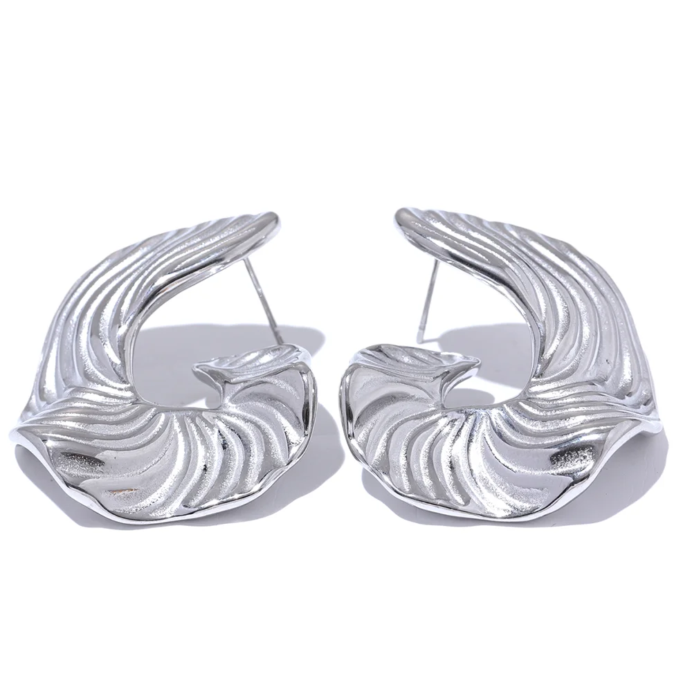 Geometric Irregular Stripe Stud Earrings