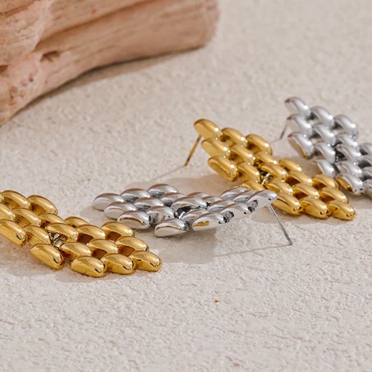 Geometric Chain Drop Earrings
