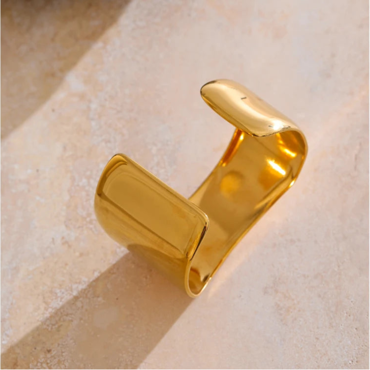Bold Wide Gold Cuff Bracelet
