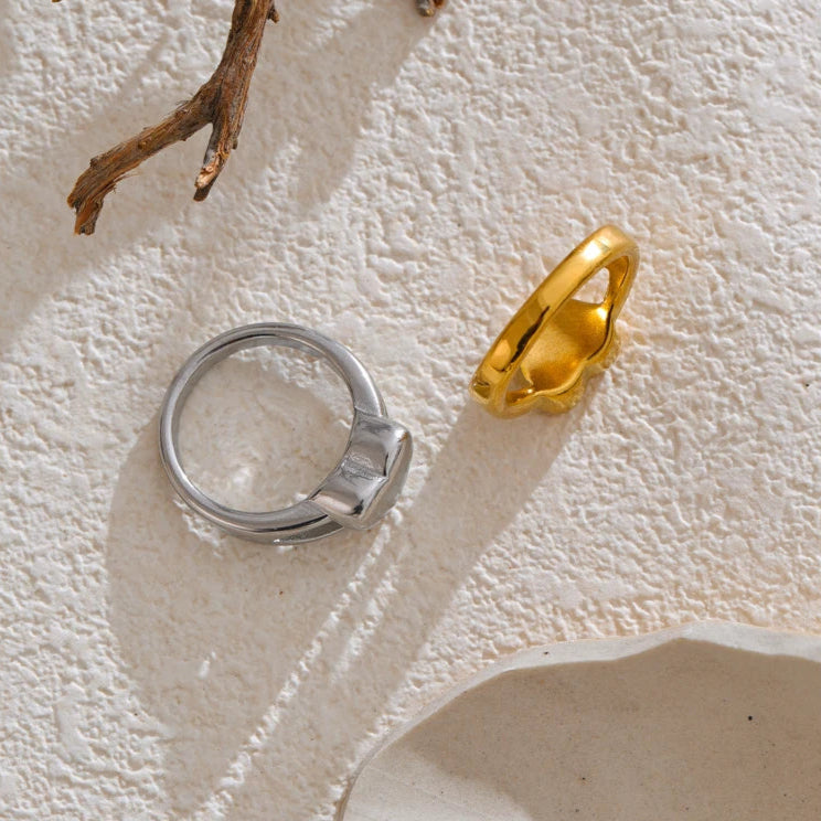 Heart Charm Stainless Steel Ring