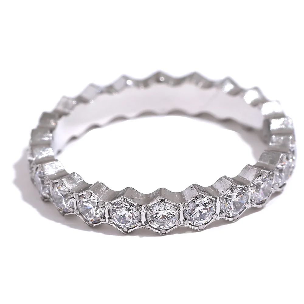 White Cubic Zirconia Thin Ring