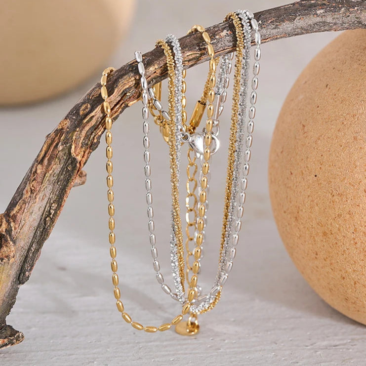 Double Layer Stainless Steel Anklet
