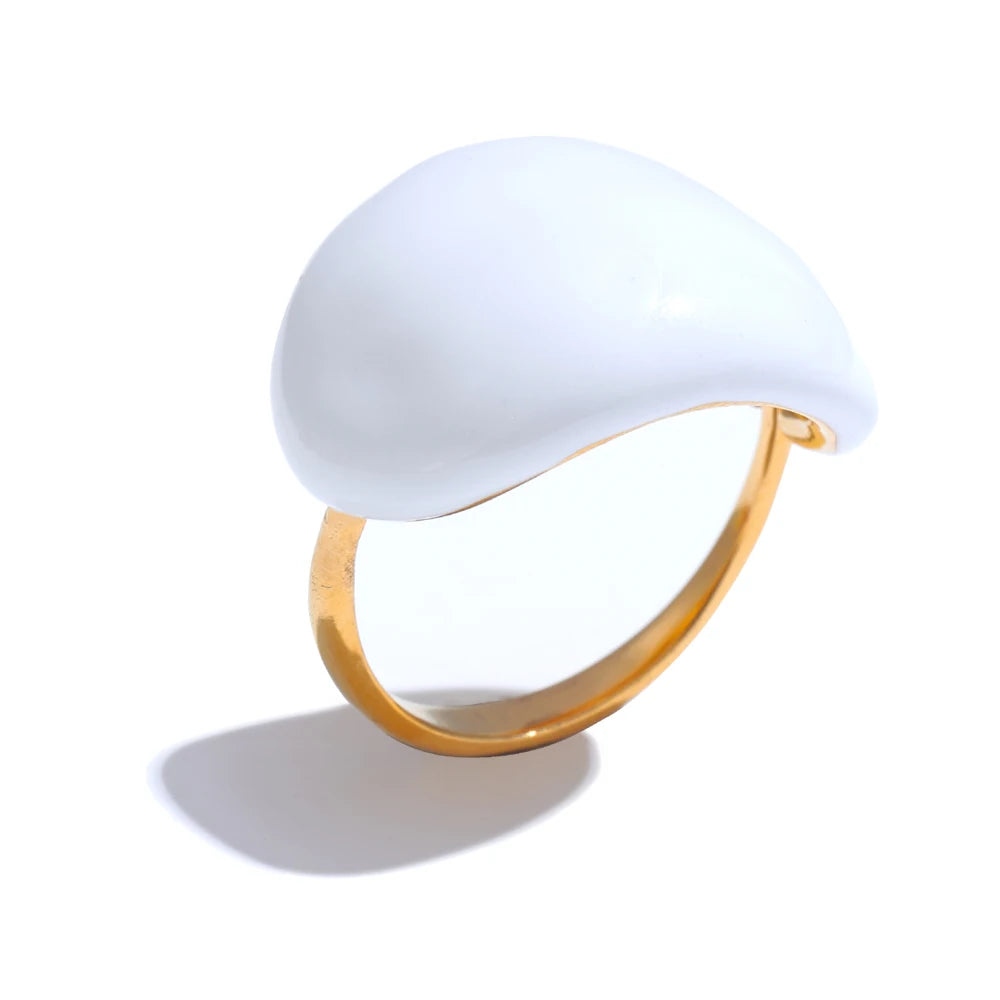 Multicolor Enamel Adjustable Ring