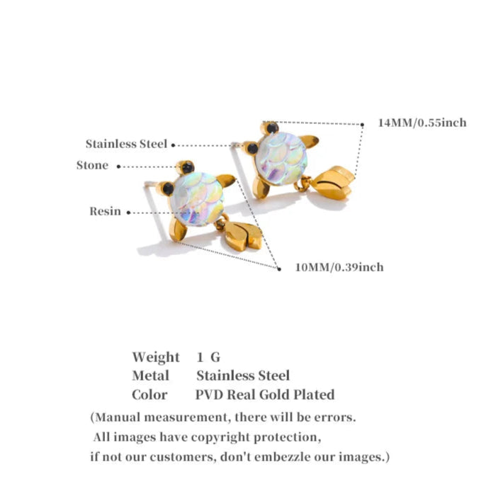 Colorful Resin Goldfish Dangle Earrings