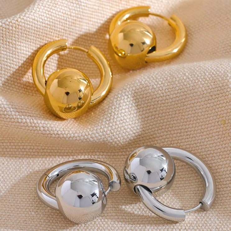 Luna Ball Hoop Earrings