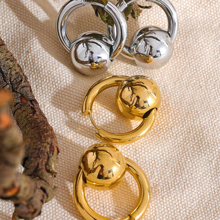 Luna Ball Hoop Earrings