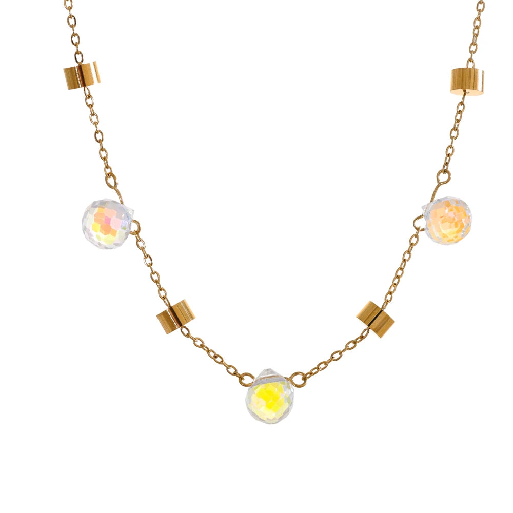 Crystal Chain Necklace & Bracelet Set