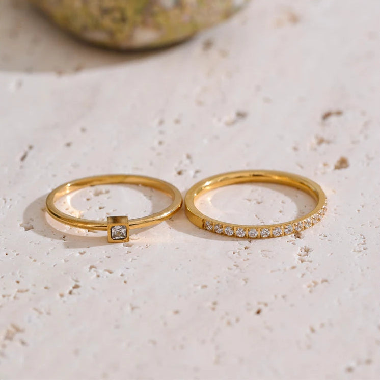 Delicate Stackable Cubic Zirconia Ring Set