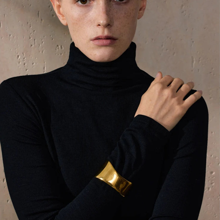 Bold Wide Gold Cuff Bracelet