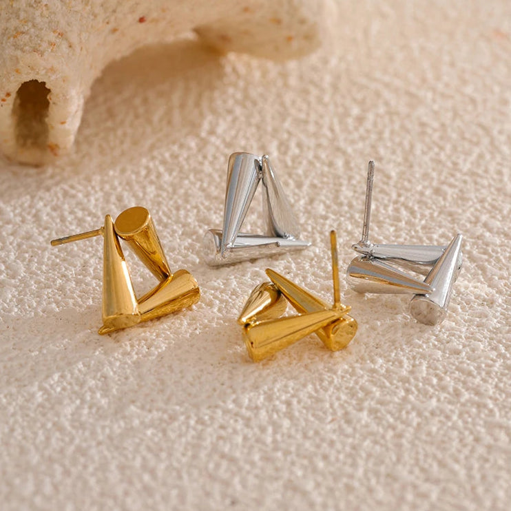 Geometric Triangle Stud Earrings