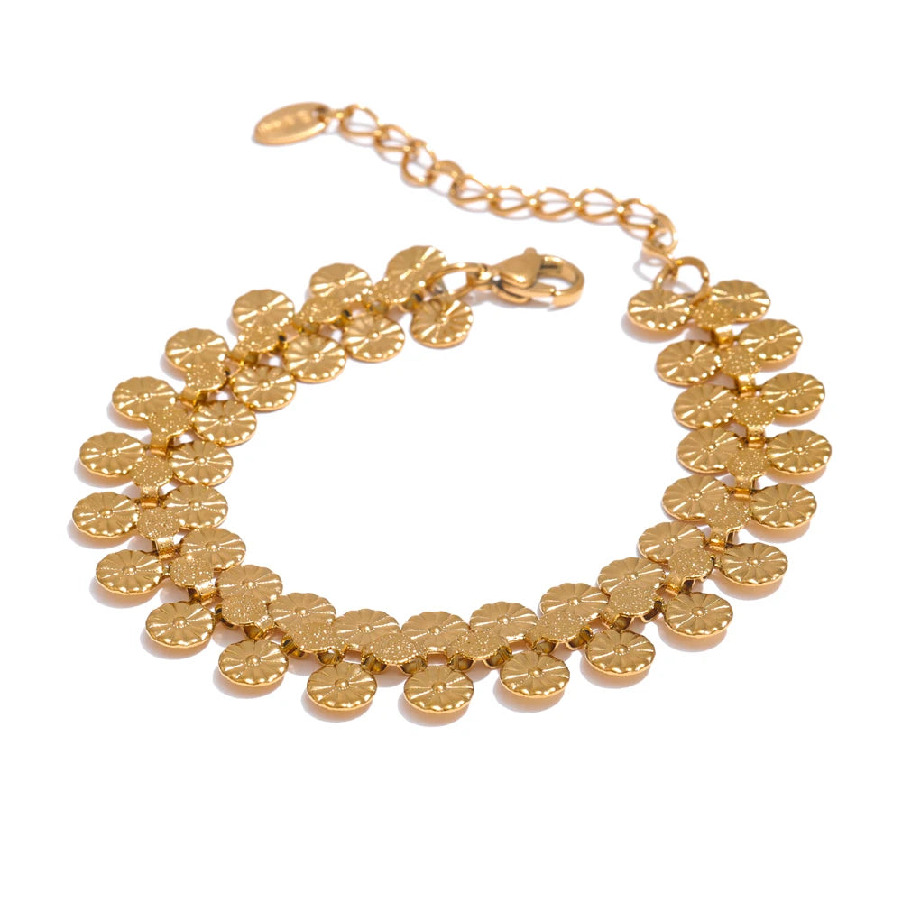 Coin Flower Necklace & Bracelet Set
