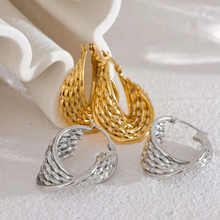 Twisted Hollow Hoop Earrings