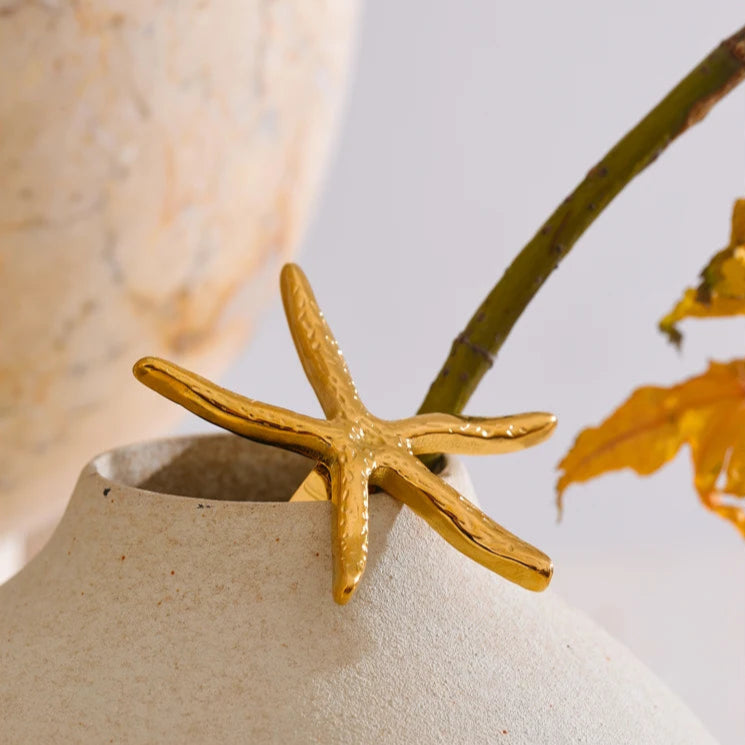 Large Starfish Open Ring