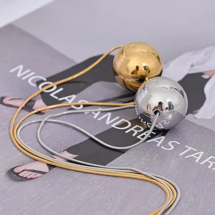 Minimalist Round Bead Pendant Necklace