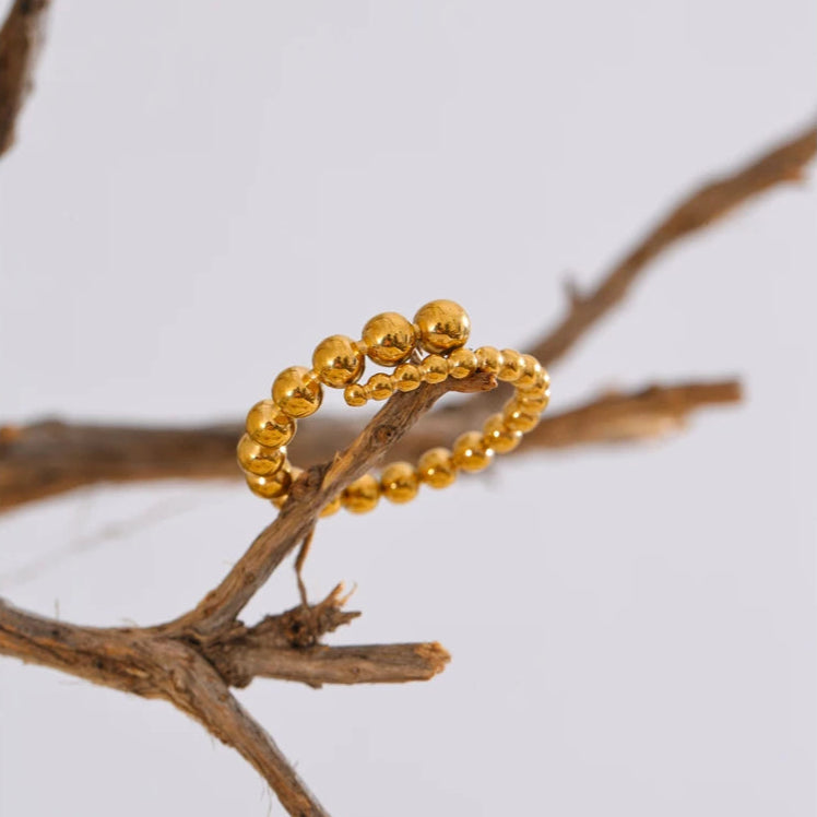 Beaded Stainless Steel Ring