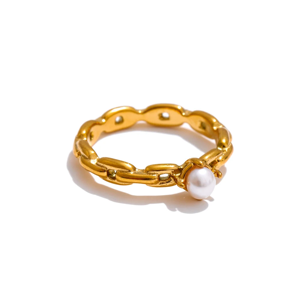 Natural Pearl & Zircon Ring