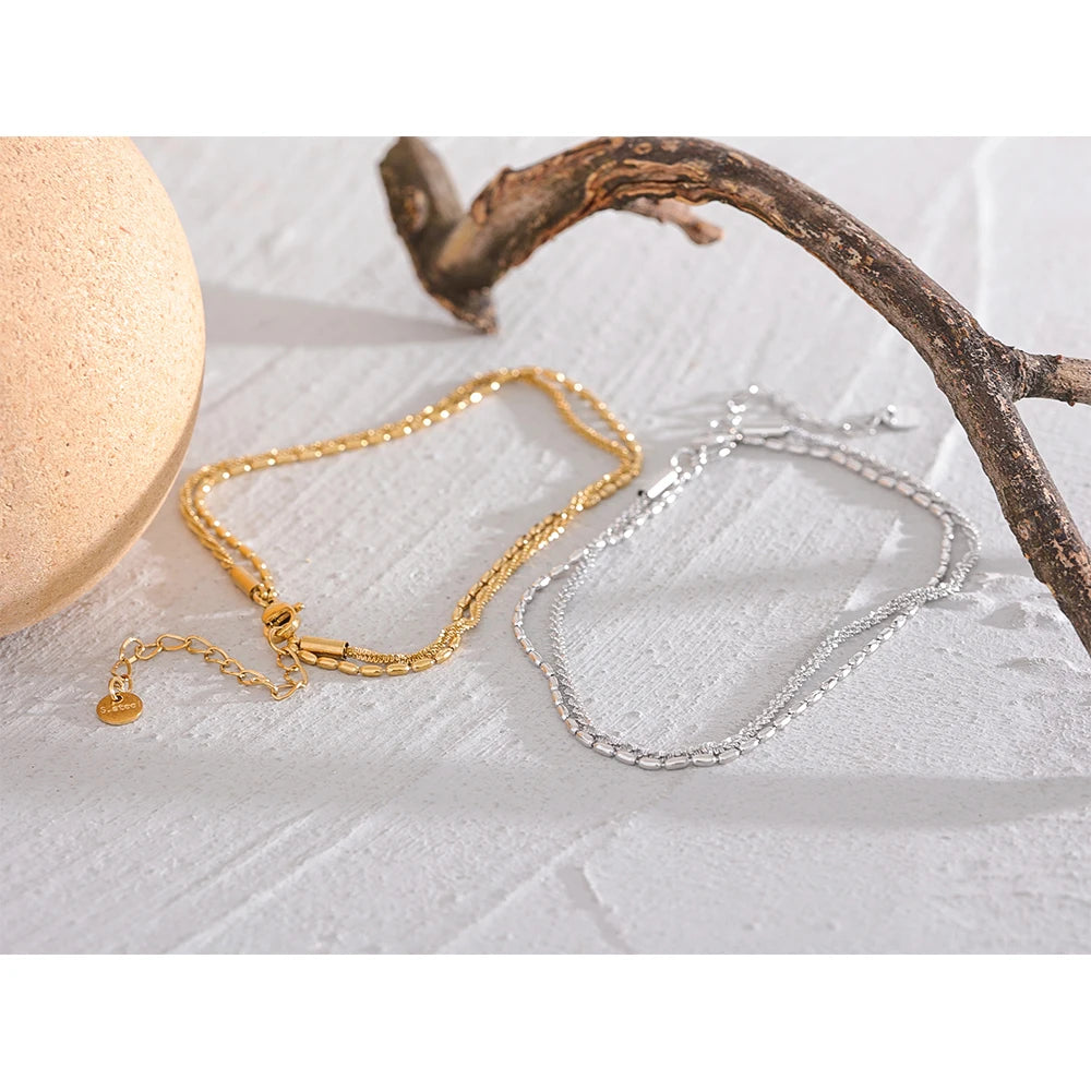 Double Layer Stainless Steel Anklet