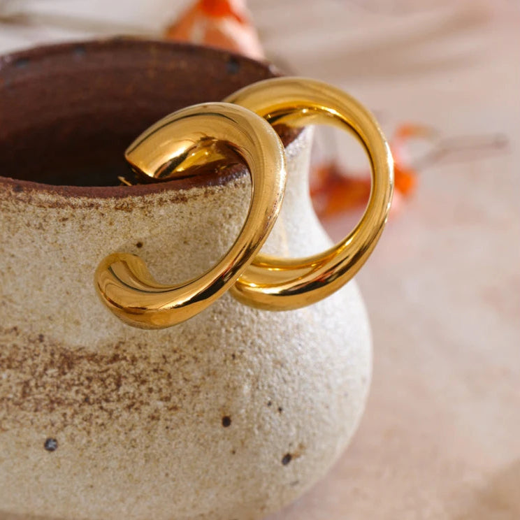 C-Shape Hoop Earrings
