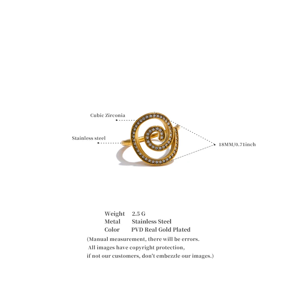 Adjustable Geometric Ring with Cubic Zirconia