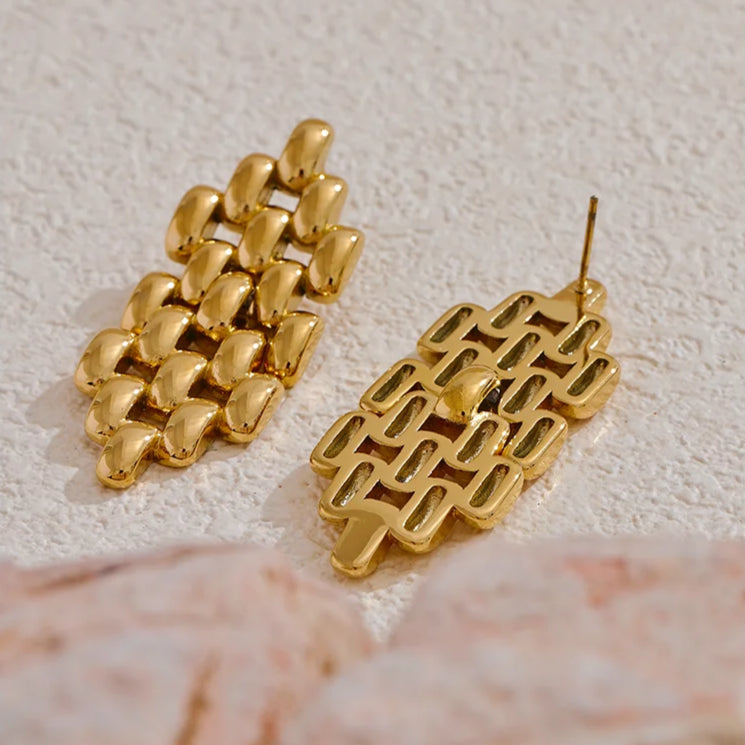 Geometric Chain Drop Earrings