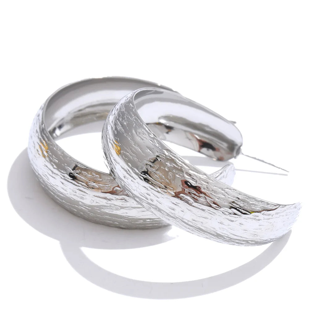 Polished C-Shaped Hoop Earrings
