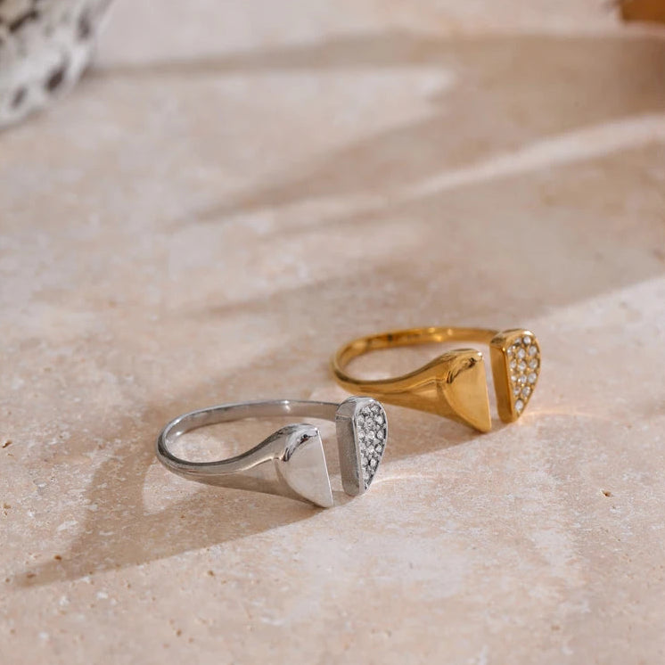 Heart-Shaped Zirconia Ring