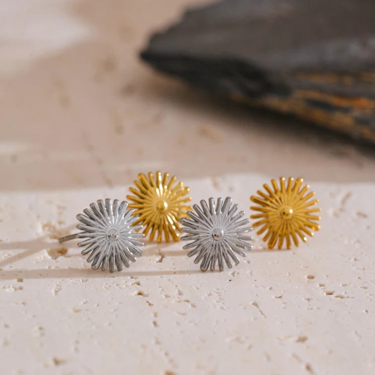 Small Stainless Steel Flower Stud Earrings