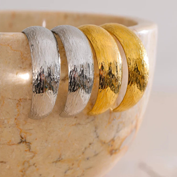 Polished C-Shaped Hoop Earrings