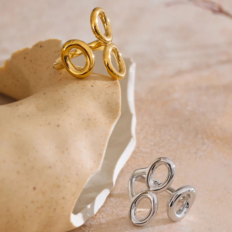 Adjustable Hollow Geometric Ring