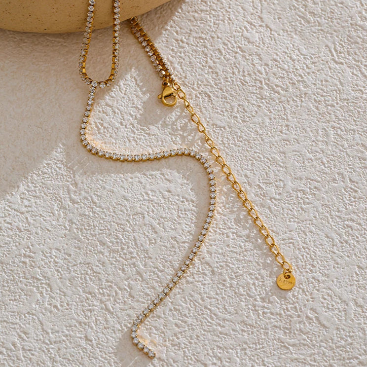 Long Drop Cubic Zirconia Necklace