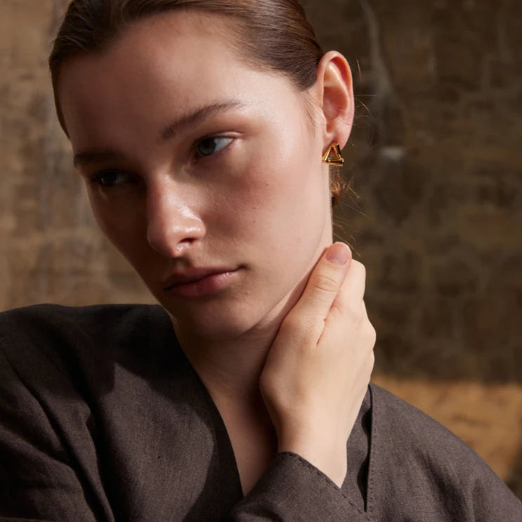 Geometric Triangle Stud Earrings