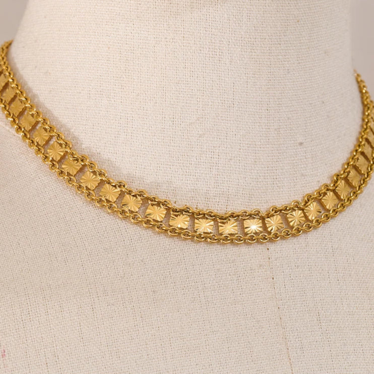 Bold Square Chain Necklace & Bracelet Set